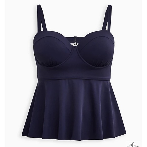 New! Torrid sz 2 Peplum Swim Bathing Suit Top 2X - Picture 1 of 4